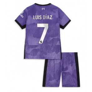 Liverpool Luis Diaz #7 Koszulka Trzecich Dziecięca 2023-24 Krótki Rękaw (+ Krótkie spodenki)